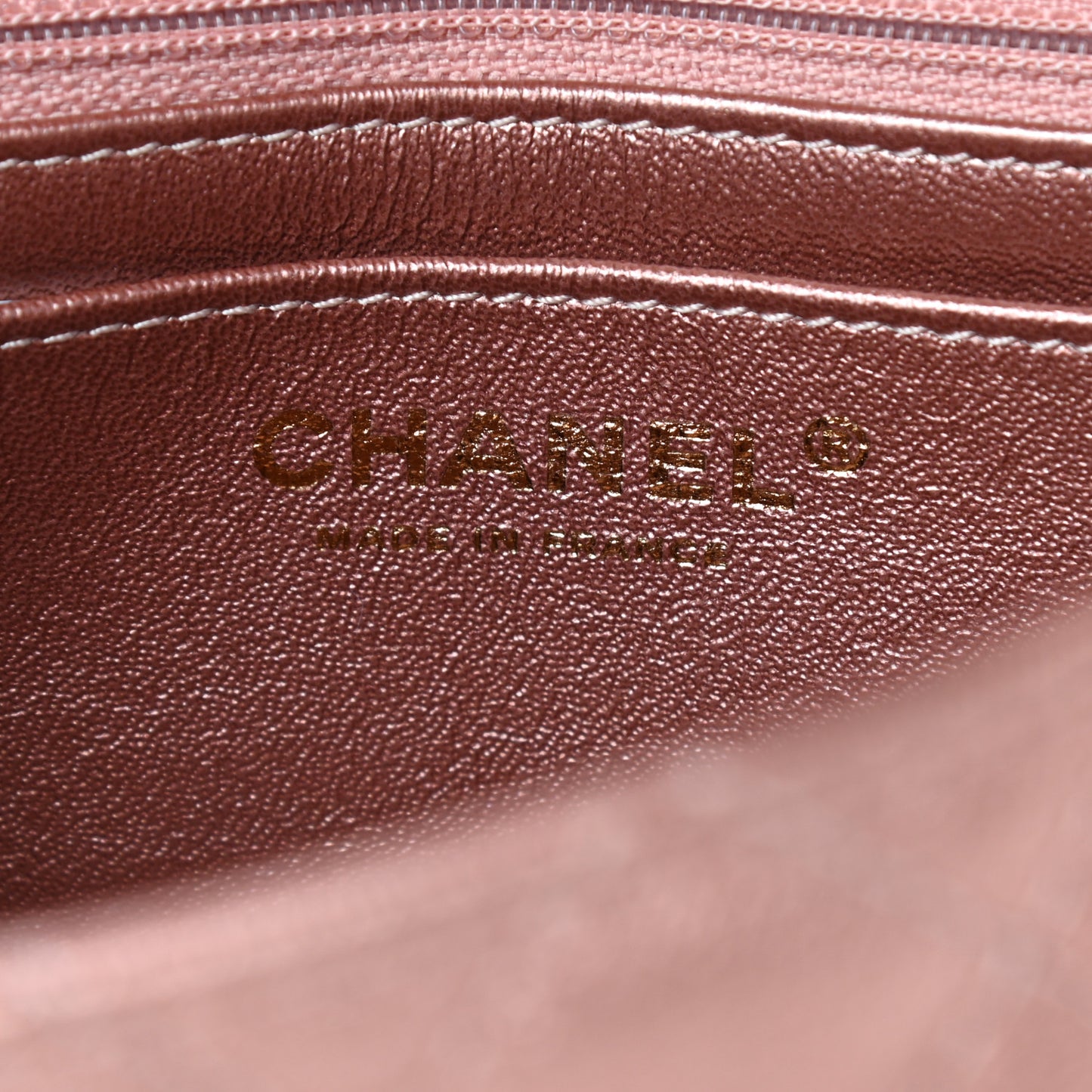 Metallic Grained Calfskin Quilted 2.55 Reissue Mini Flap Copper Pink