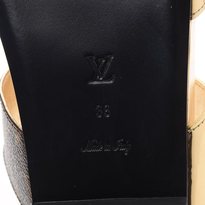 Louis Vuitton Patent Calfskin Monogram Metallic Bom Dia Mule Sandals 38 Gold 6 of 10
