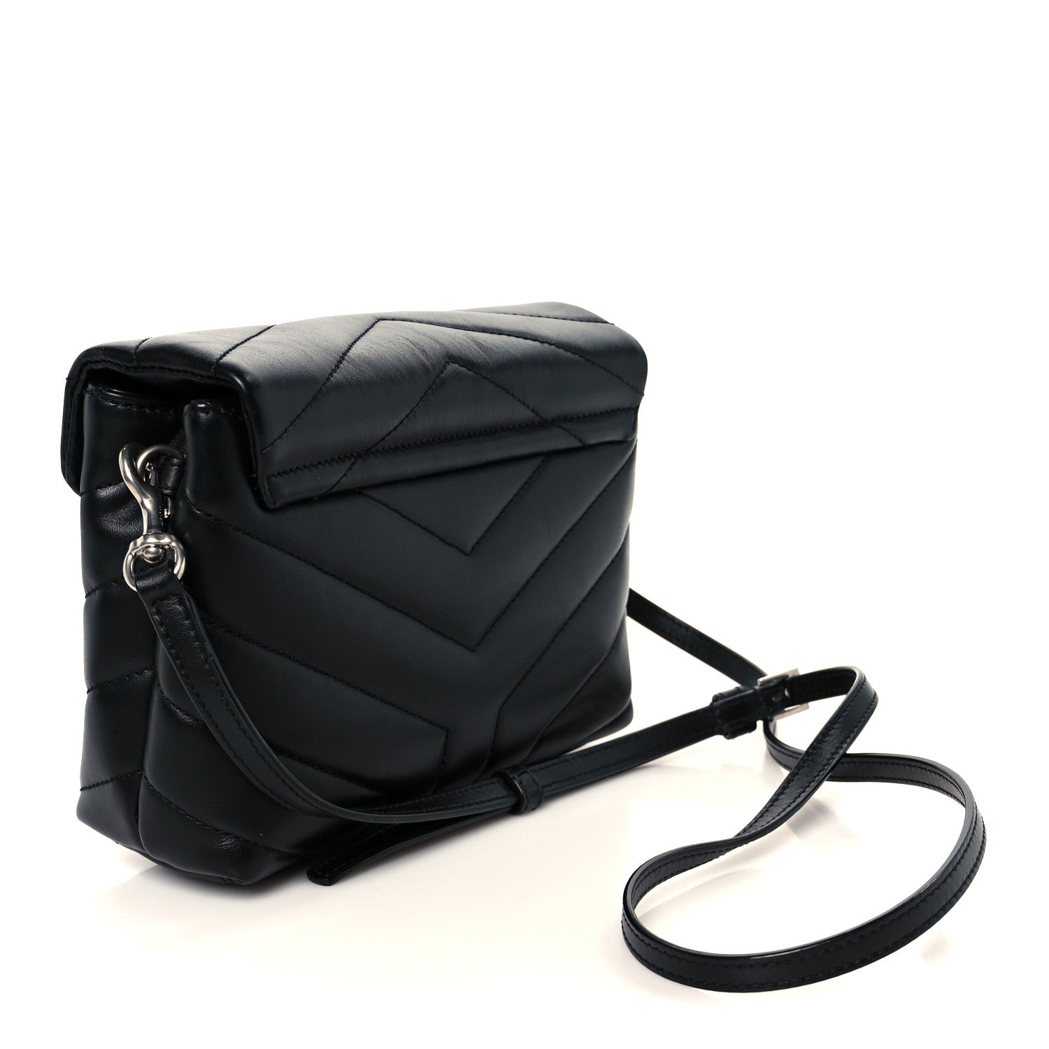 Saint Laurent Calfskin Y Quilted Monogram Toy Loulou Crossbody Bag Black 3 of 12