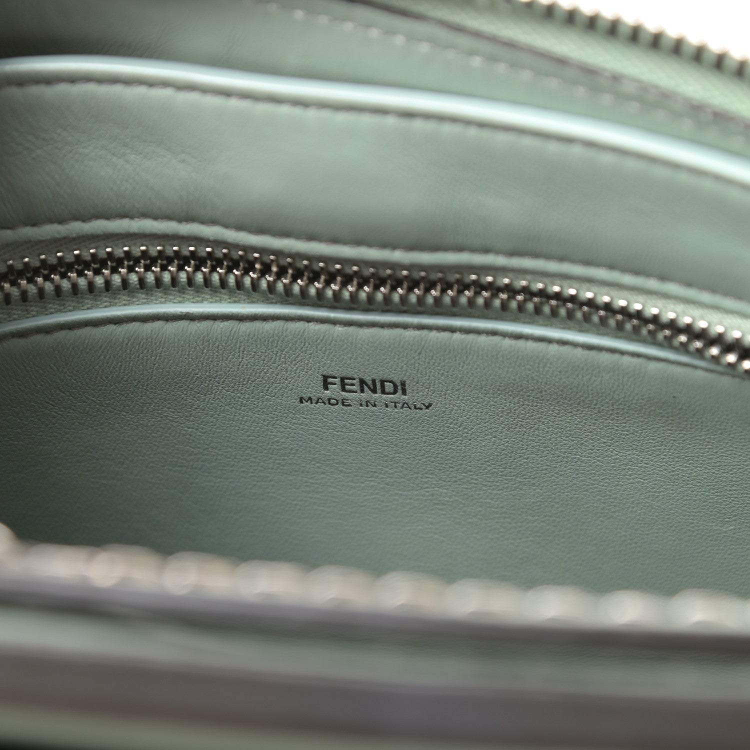 Fendi Shiny Nappa Trapuntata Chain Small DotCom Click Chain Satchel Pale Blue 7 of 15