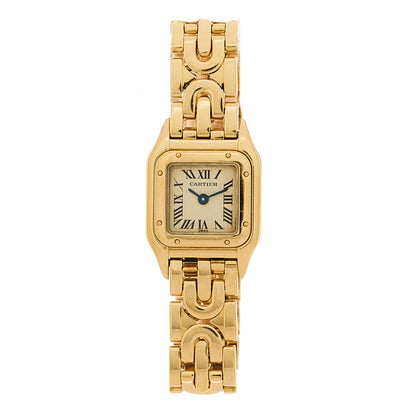Cartier 18K Yellow Gold 17mm Panthere Art Deco Quartz Watch 1 of 4