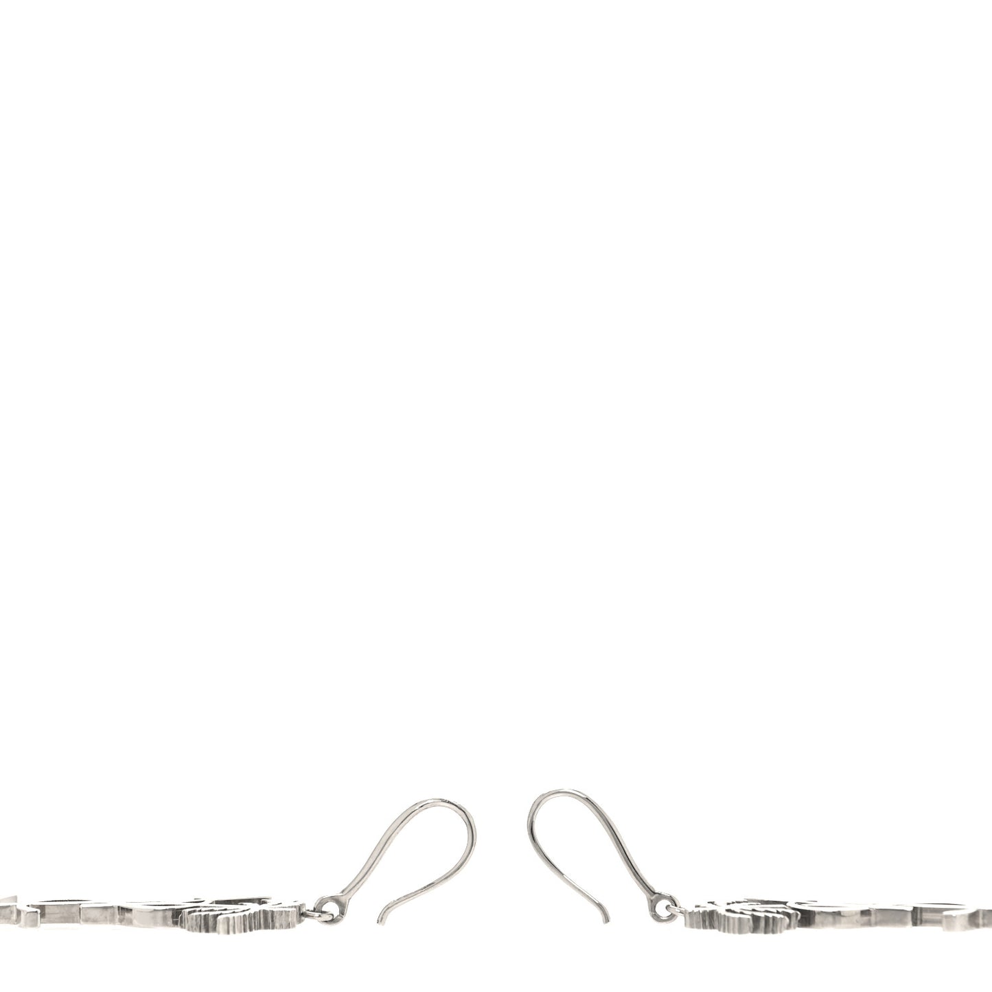 Metal Monogram Palm Earrings Silver