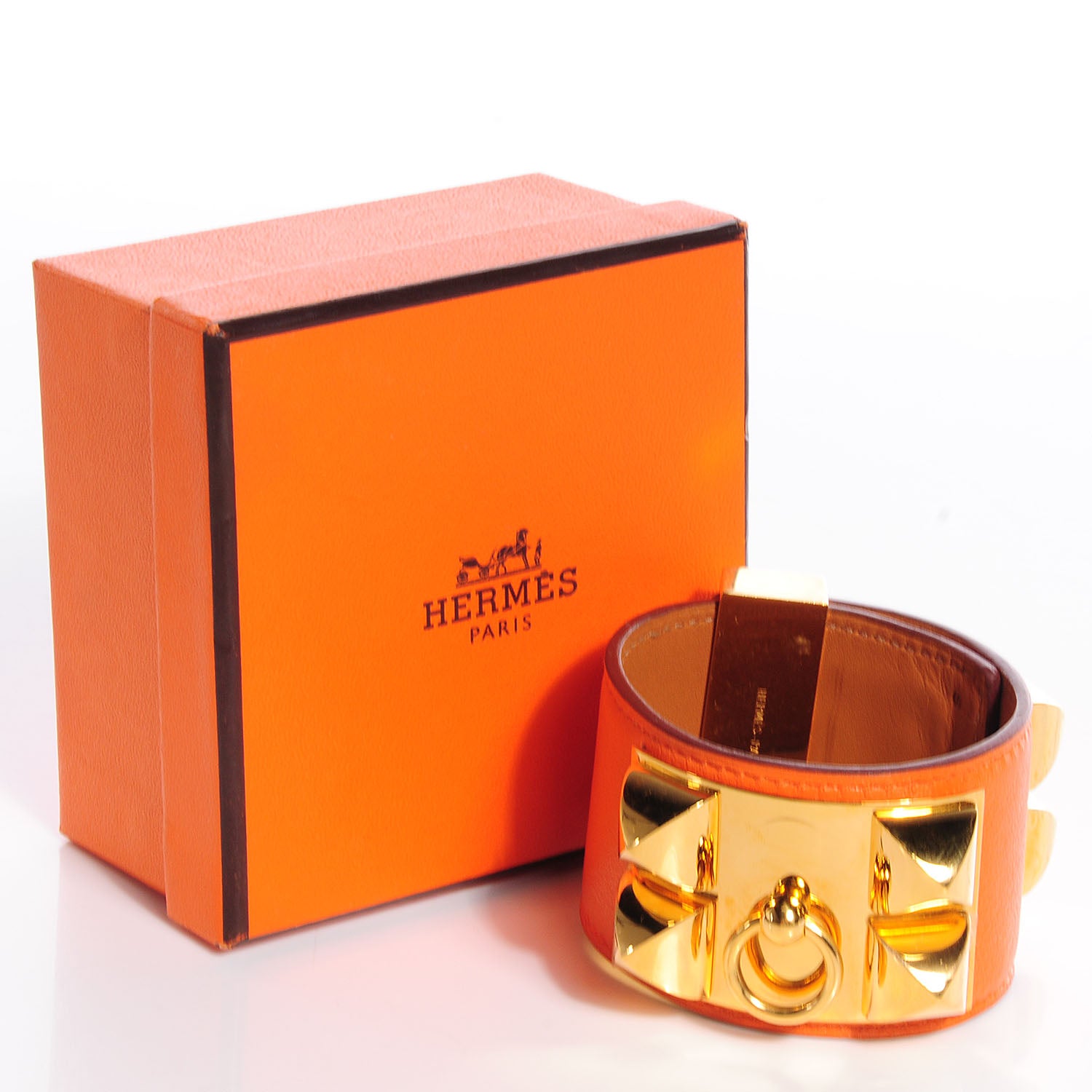 Hermes Swift Collier de Chien Small Bracelet Orange 3 of 10