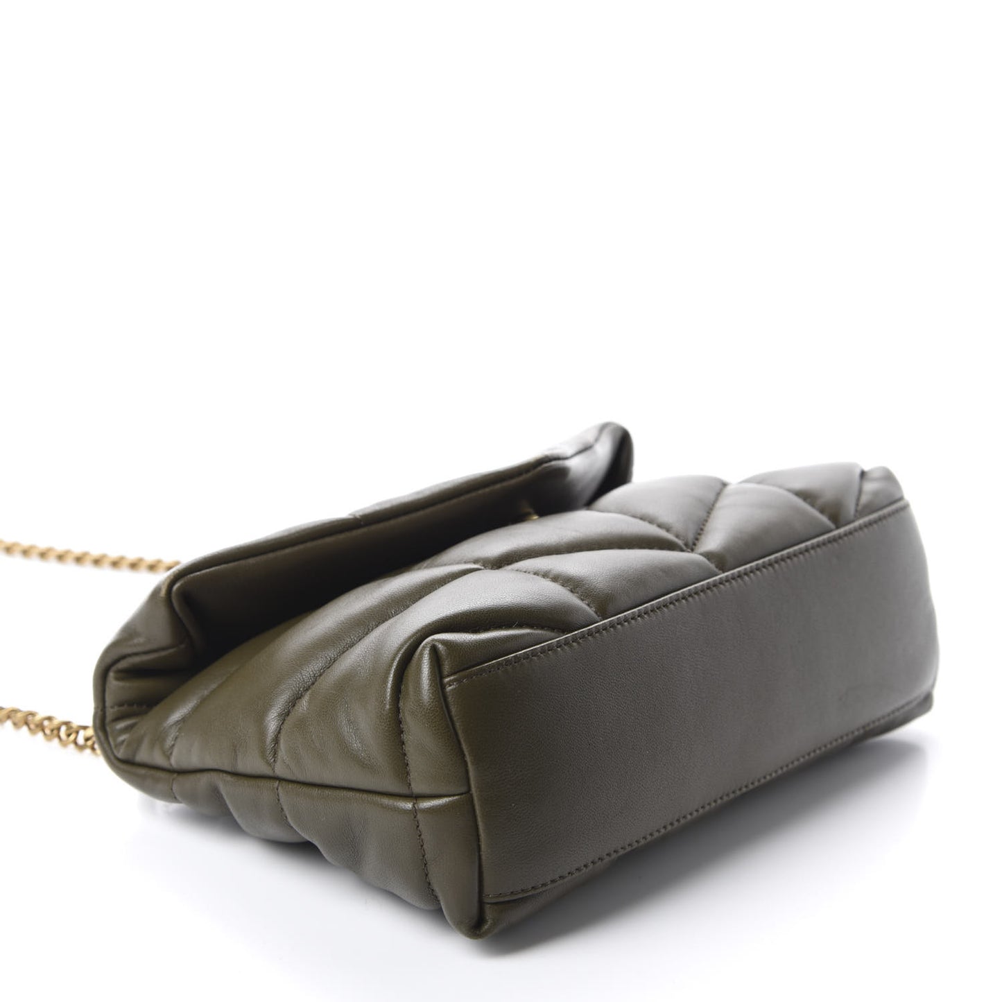 Lambskin Quilted Toy Loulou Puffer Monogram Chain Satchel Seaweed