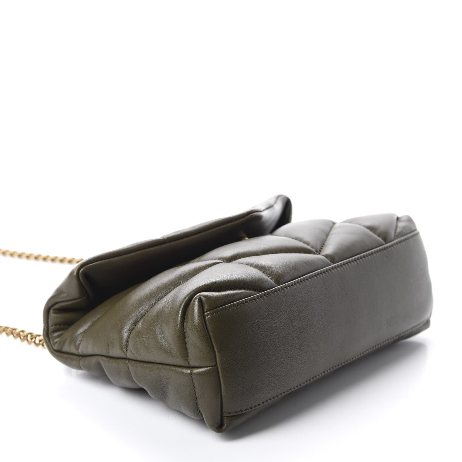Saint Laurent Lambskin Quilted Toy Loulou Puffer Monogram Chain Satchel Seaweed 4 of 12