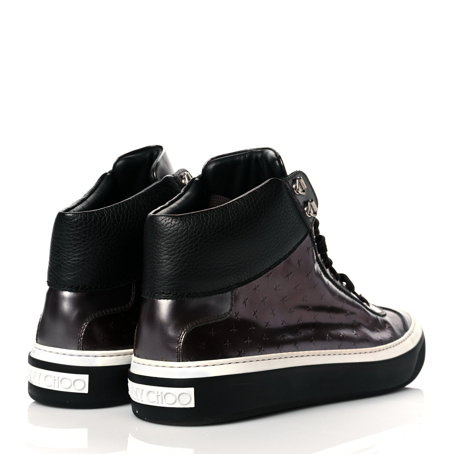 Jimmy Choo Metallic Calfskin Star Embossed Mens High Top Sneaker 42 Bronze 4 of 13