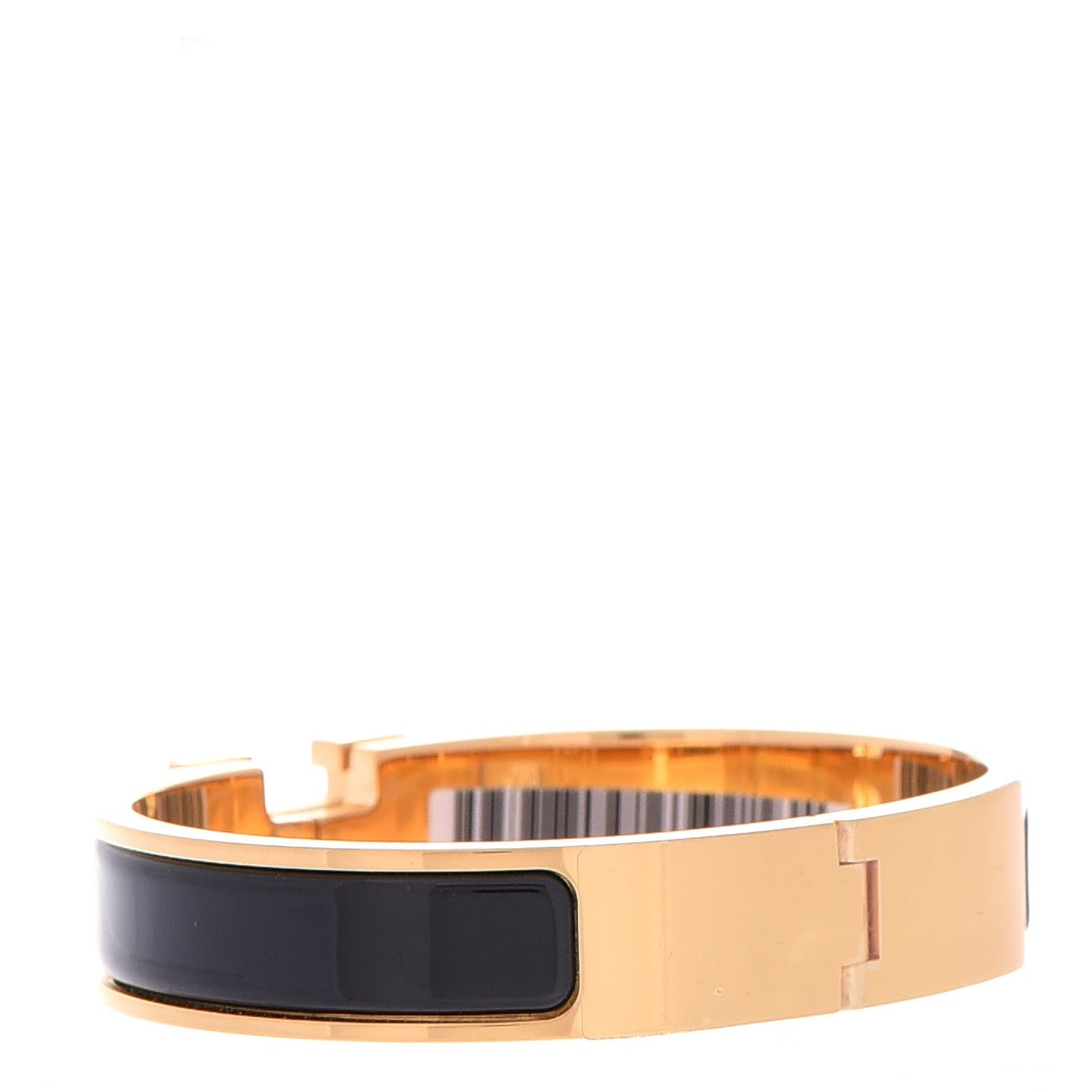 Enamel Narrow Clic Clac H Bracelet PM Black