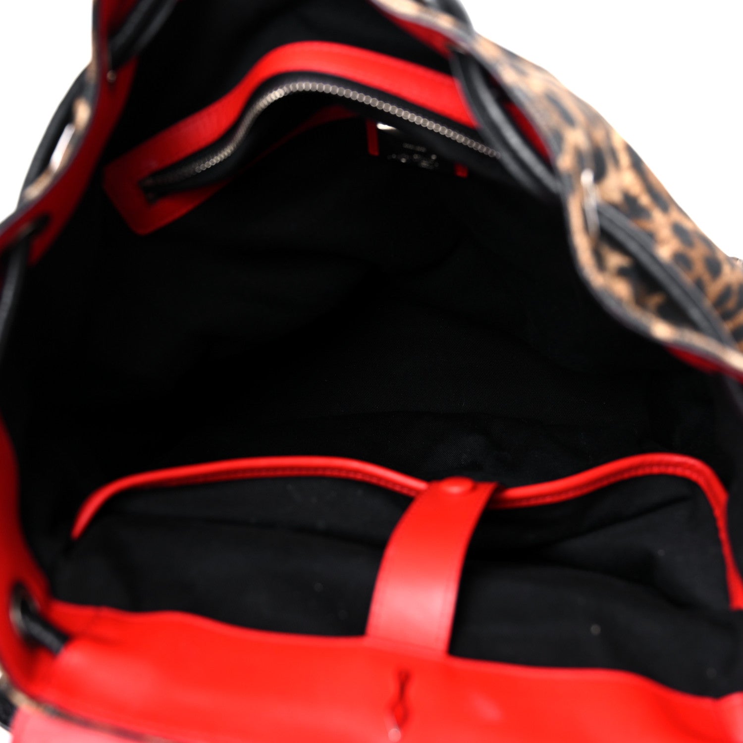 Christian Louboutin Canvas Leopard Print Spiked Explorafunk Backpack Brown 4 of 17