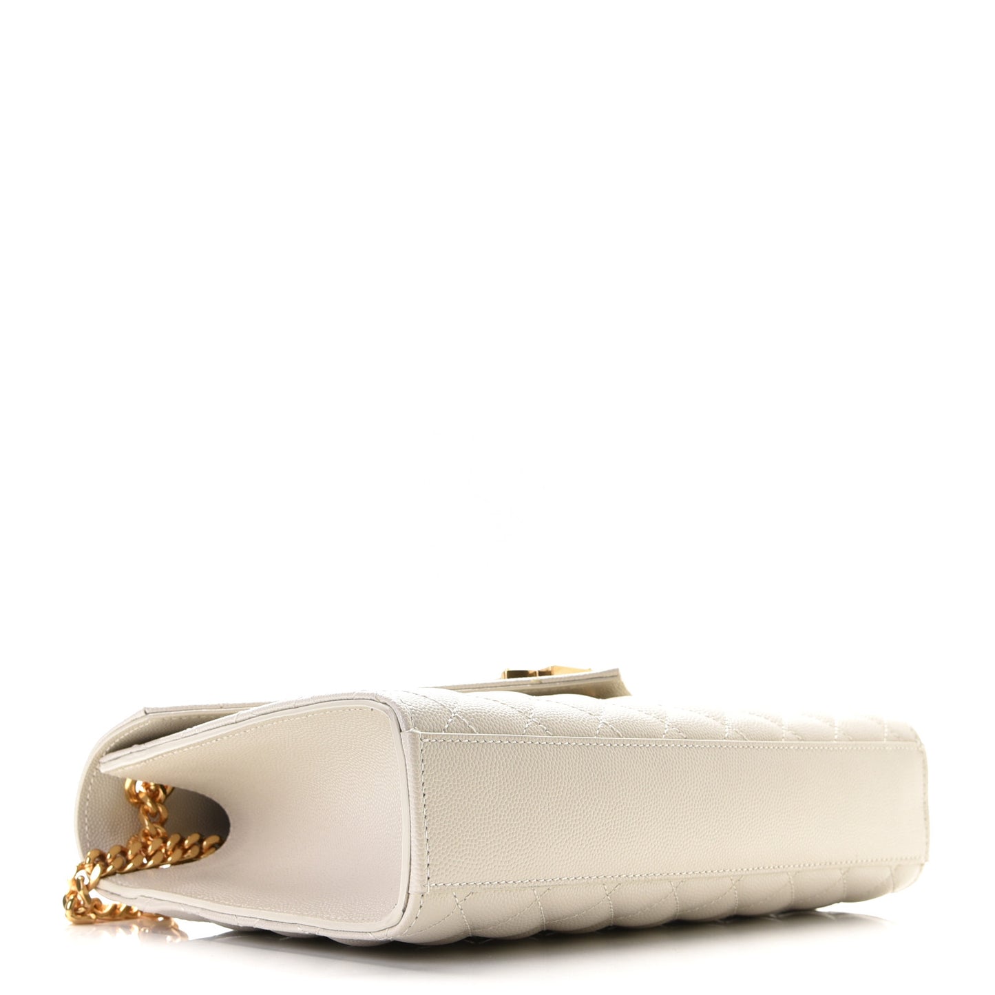 Grain De Poudre Textured Mixed Matelasse Medium Triquilt Monogram Satchel Crema Soft