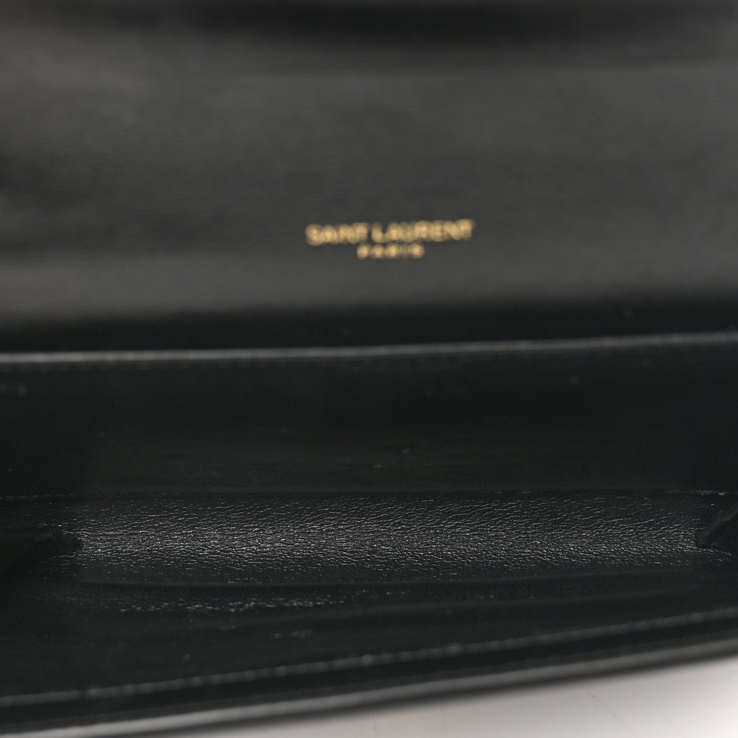 Saint Laurent Calfskin Crocodile Embossed Monogram Uptown Chain Wallet Black 6 of 11