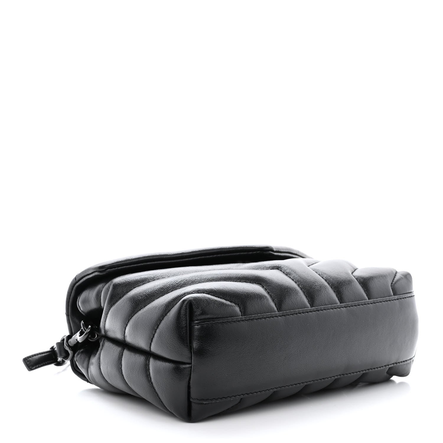 Saint Laurent Calfskin Y Quilted Monogram Monochrome Toy Loulou Crossbody Bag Black 4 of 11