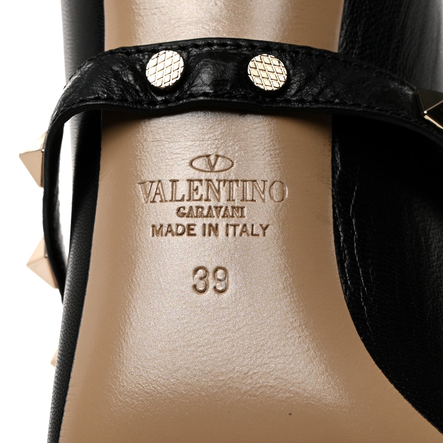 Nappa Rockstud Ankle Strap 105mm Pumps 39 Black