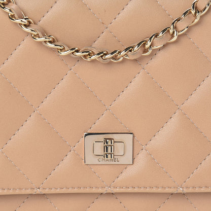 Chanel Lambskin Quilted Reissue Wallet On Chain WOC Beige 9 of 11