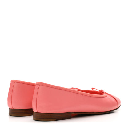 Chanel Goatskin Cap Toe CC Ballerina Flats 36.5 Pink 5 of 9