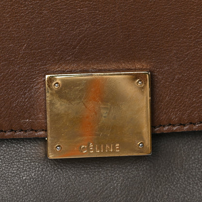 Celine Calfskin Suede Medium Tri-Color Trapeze Terracotta 11 of 11