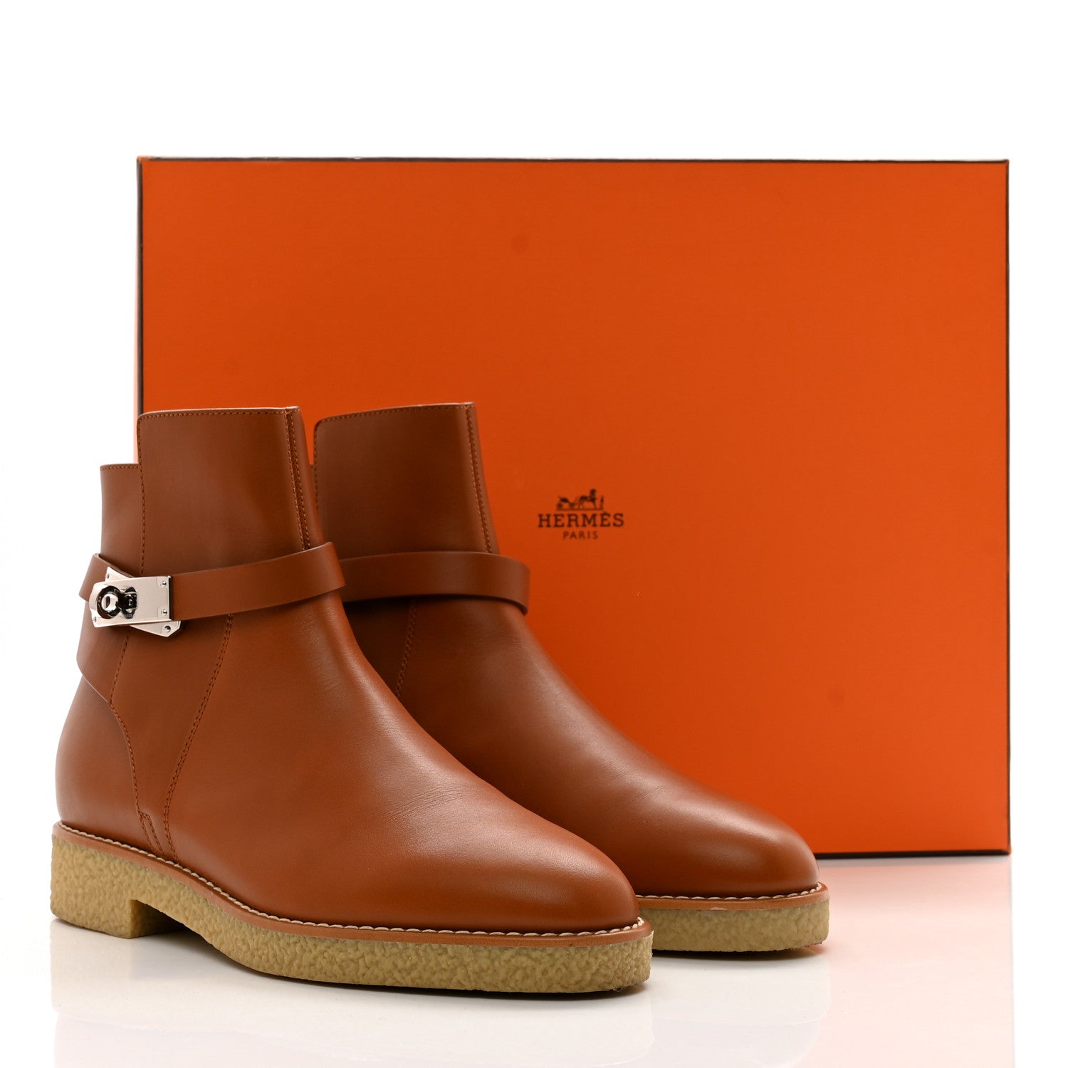 Hermes Heritage Calfskin Follow Ankle Boots 39 Naturel 9 of 9