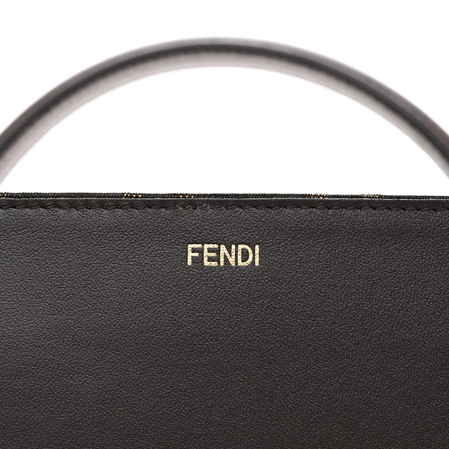 Fendi Denim Fabric Jacquard Cuoio FF 1974 Medium Peekaboo I SEE U Satchel Blue Tobacco Moro 6 of 11