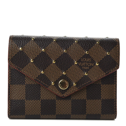 Louis Vuitton Damier Ebene Studded Victorine Wallet Cherry 1 of 7