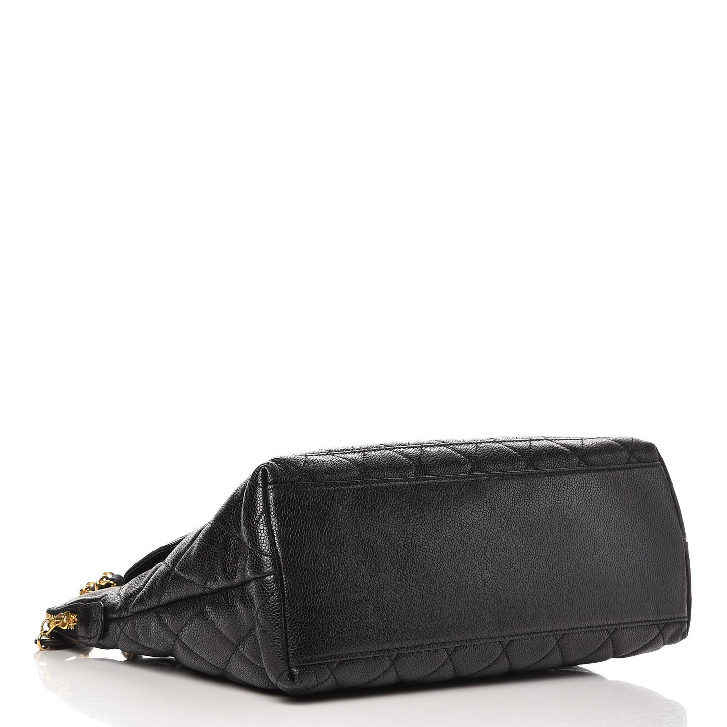 Caviar Quilted Flap Shoulder Bag Black