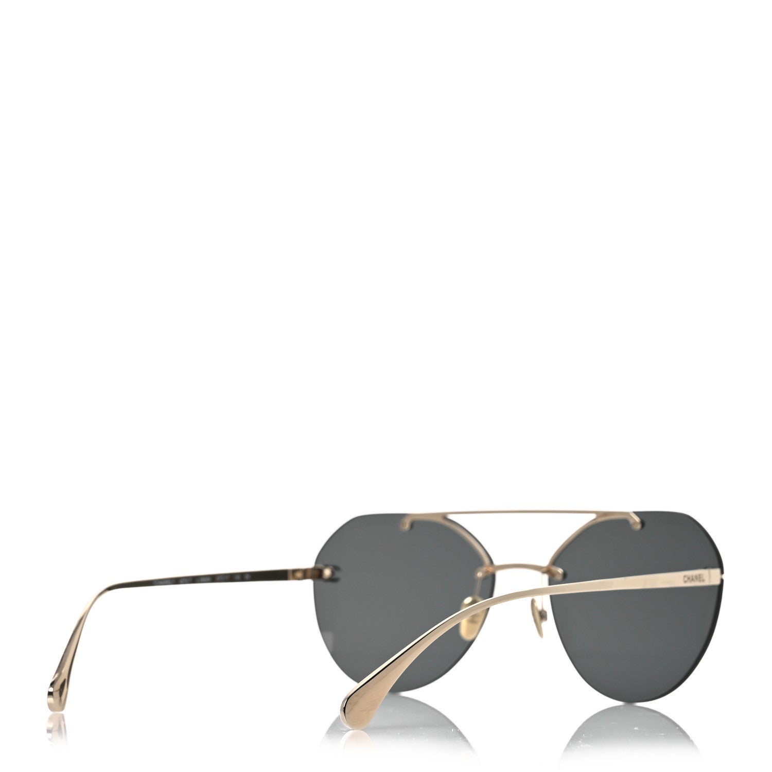 Chanel Titanium CC Pilot Aviator Sunglasses 4272-T Black Gold 4 of 8