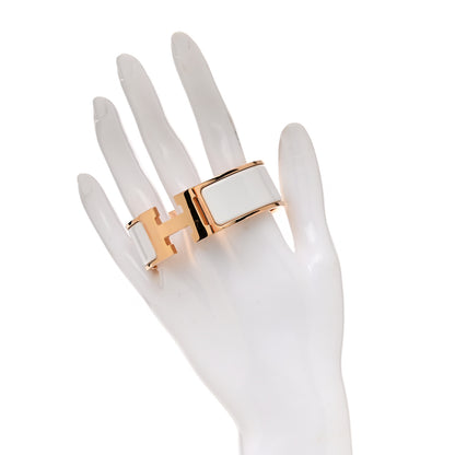 Hermes Enamel Wide Clic Clac H Bracelet PM White 2 of 5