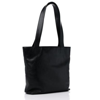 Chanel Calfskin Embossed CC Shoulder Bag Black 3 of 15