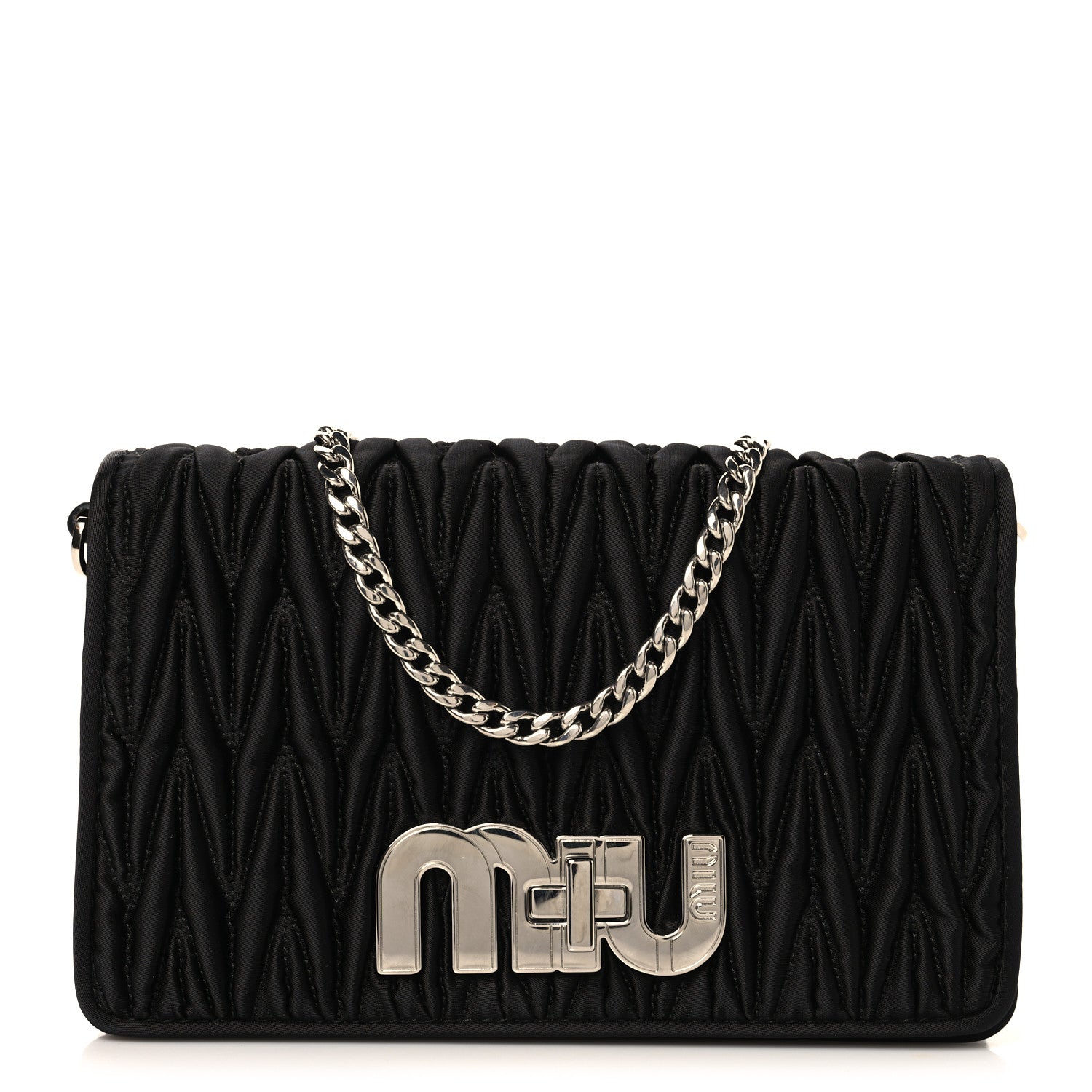 Miu Miu Tessuto Matelasse Delice Miu Logo Bag Black 1 of 11