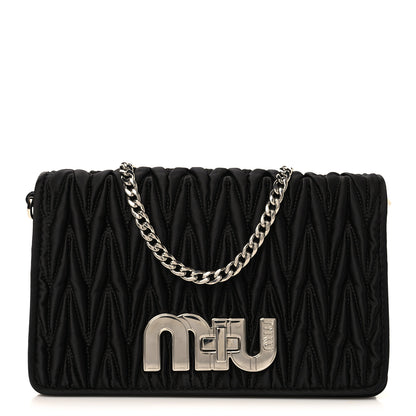 Miu Miu Tessuto Matelasse Delice Miu Logo Bag Black 1 of 11