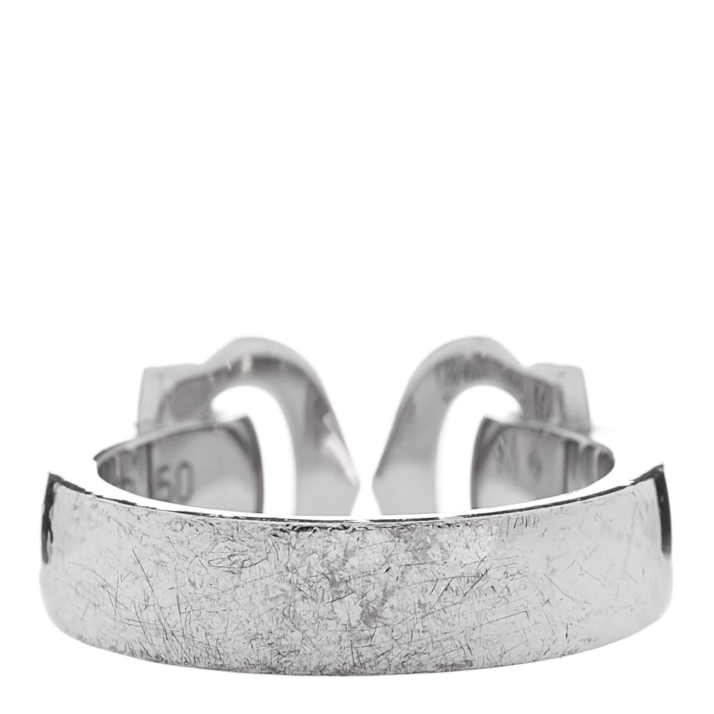 18K White Gold Diamond C De Cartier Ring 50 5.5