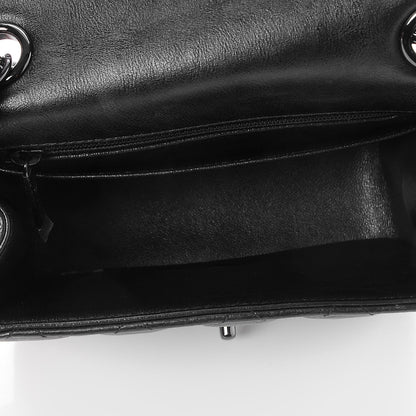 Chanel Crumpled Calfskin Quilted Mini Square Flap So Black 5 of 8