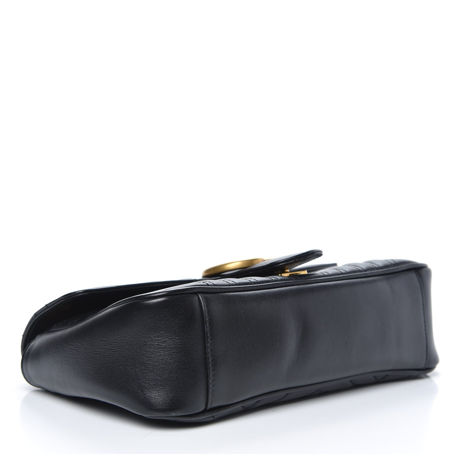 Gucci Calfskin Matelasse Small GG Marmont Shoulder Bag Black 4 of 14