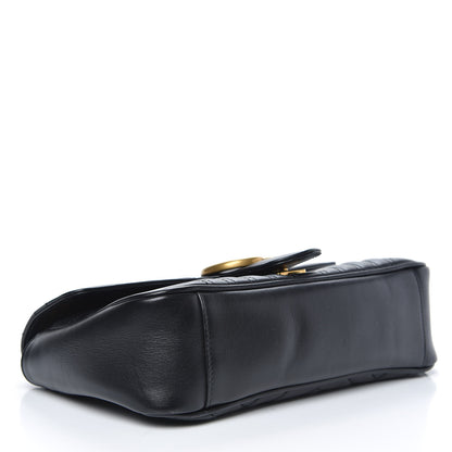Gucci Calfskin Matelasse Small GG Marmont Shoulder Bag Black 4 of 14
