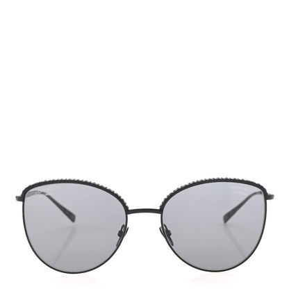 Chanel Metal Crystal Polarized Sunglasses 4258-B Black 2 of 8