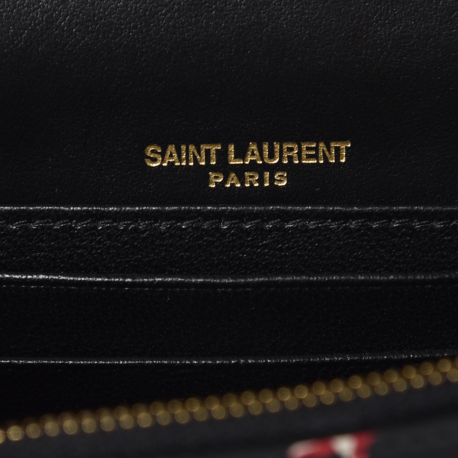 Saint Laurent Smooth Calfskin Star Print Monogram Kate Belt Bag Black Ivory Red 6 of 10