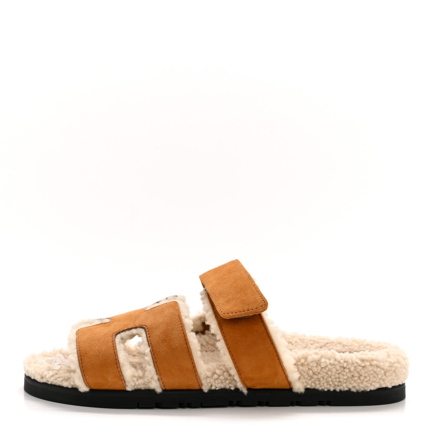 Suede Goatskin Woolskin Womens Chypre Sandals 39 Brun Fume Ecru