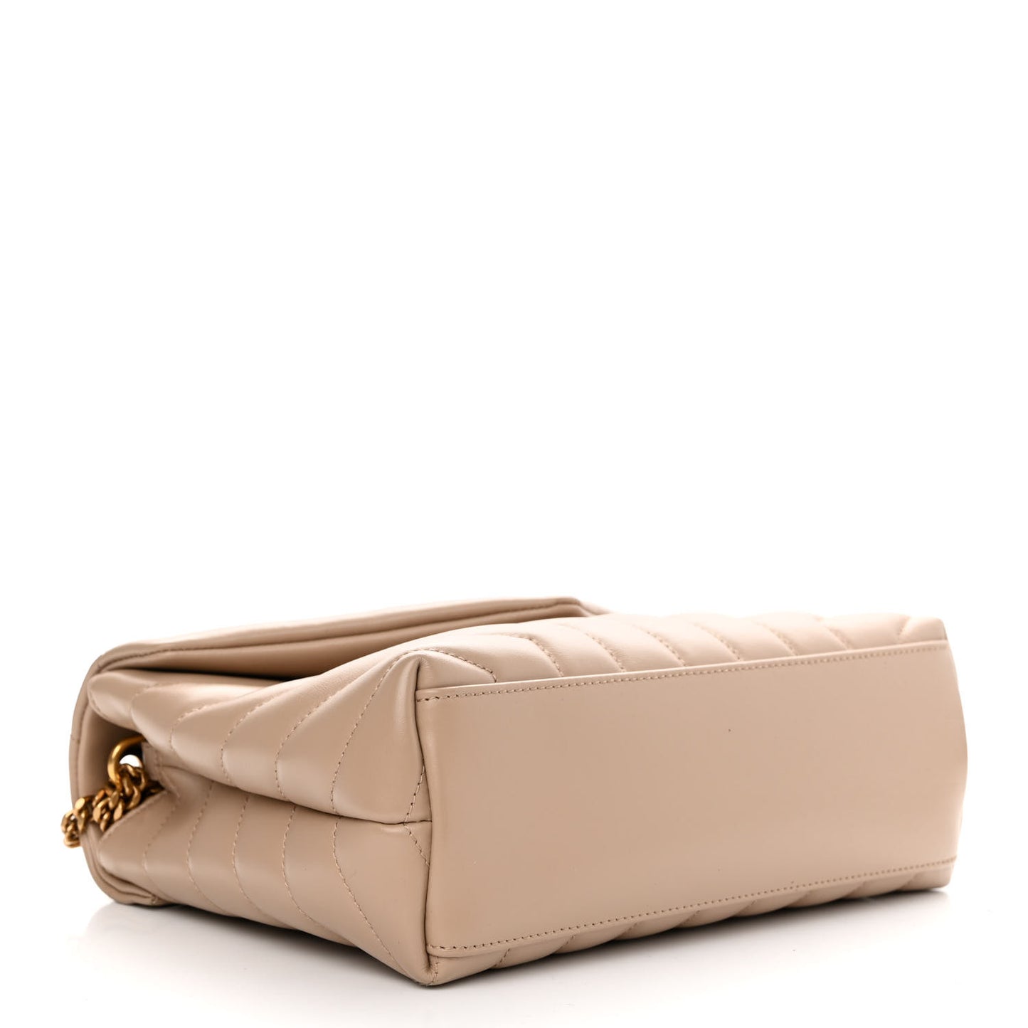 Calfskin Y Quilted Monogram Small Loulou Chain Satchel Dark Beige