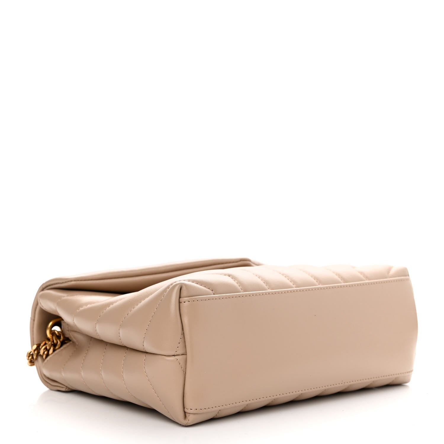 Saint Laurent Calfskin Y Quilted Monogram Small Loulou Chain Satchel Dark Beige 4 of 11