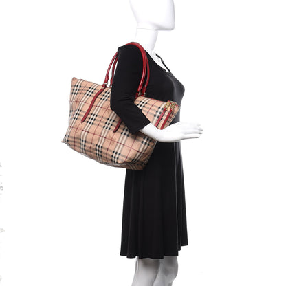 Burberry Haymarket Check Medium Salisbury Tote Military Red 2 of 15