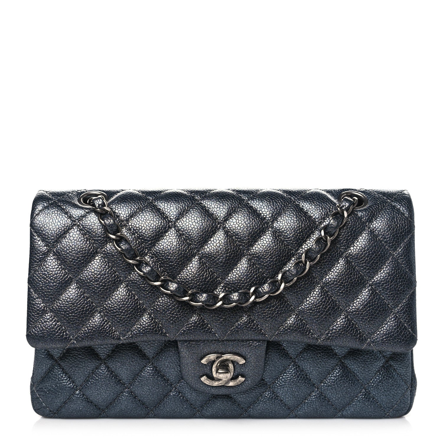 Chanel Pearly Caviar Quilted Medium Double Flap Grey 1 of 10
