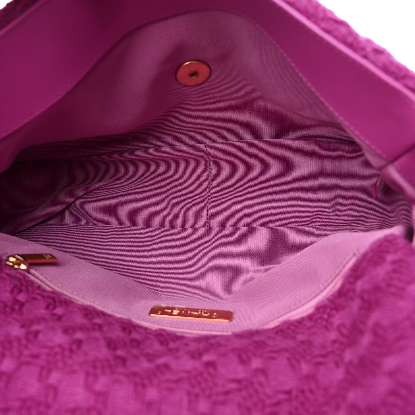 Tweed Quilted Large Chanel 19 Flap Purple