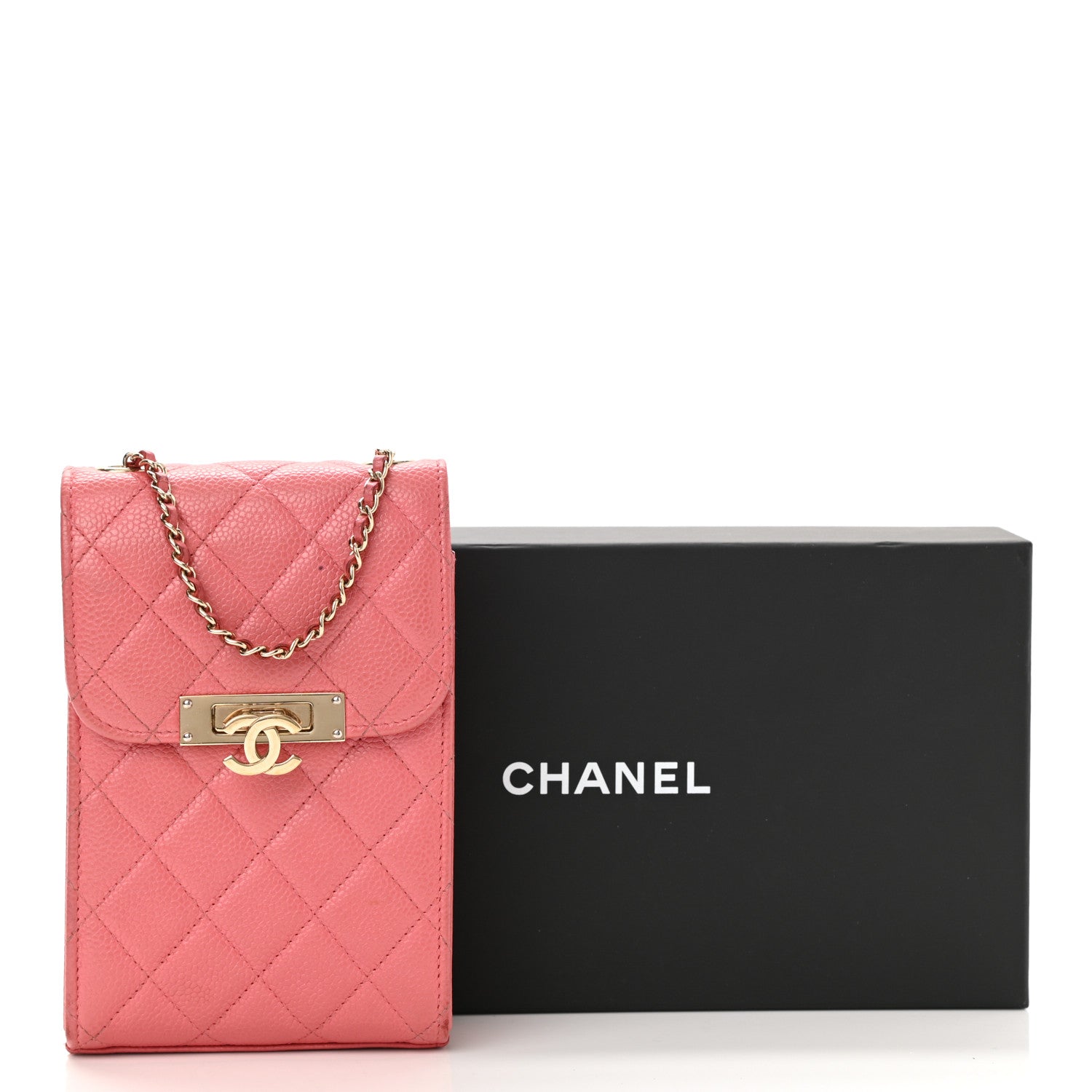 Chanel Caviar Quilted Golden Class Phone Holder Pink 12 of 12