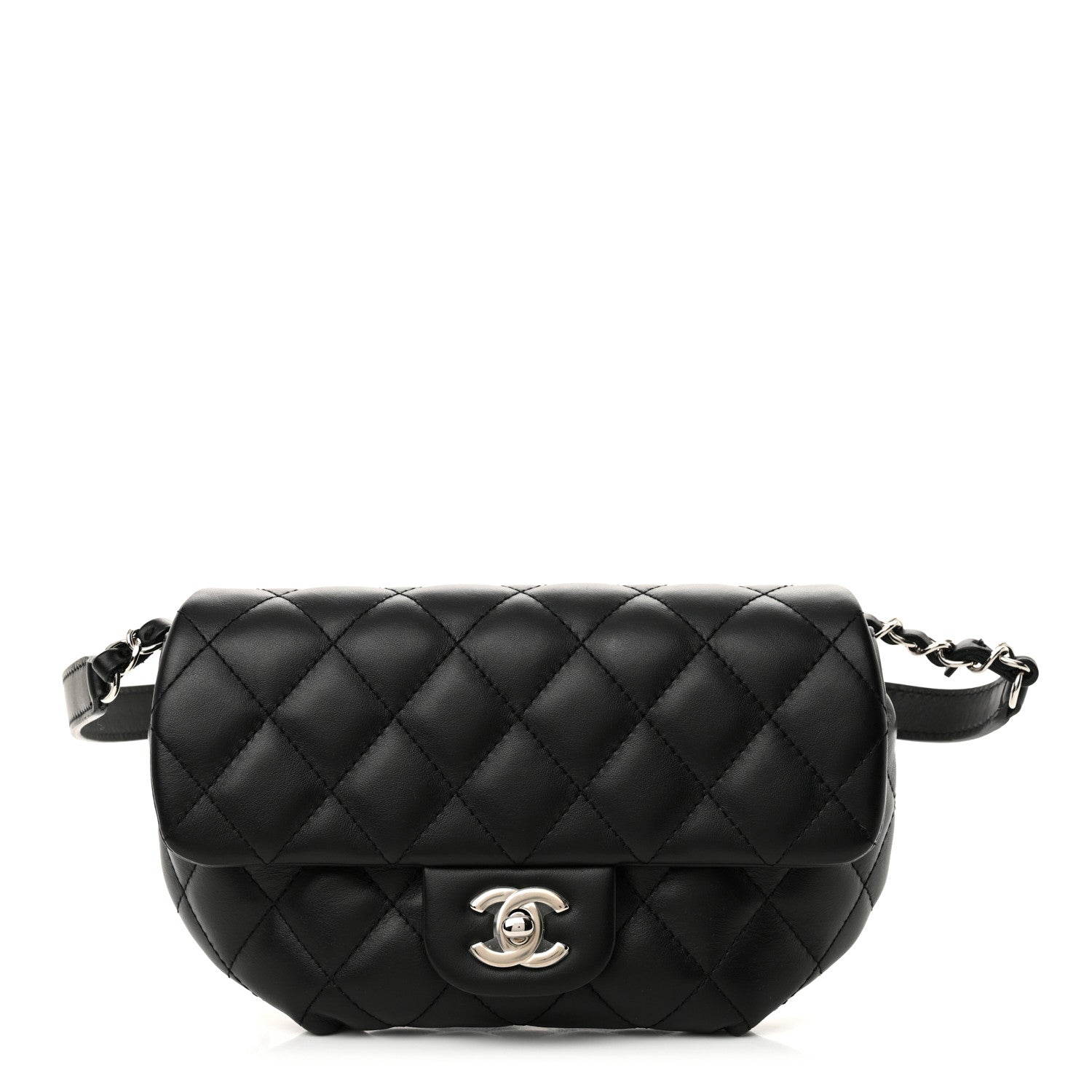Chanel Calfskin Quilted CC Uniform Flap Belt Bag Black 1 of 11