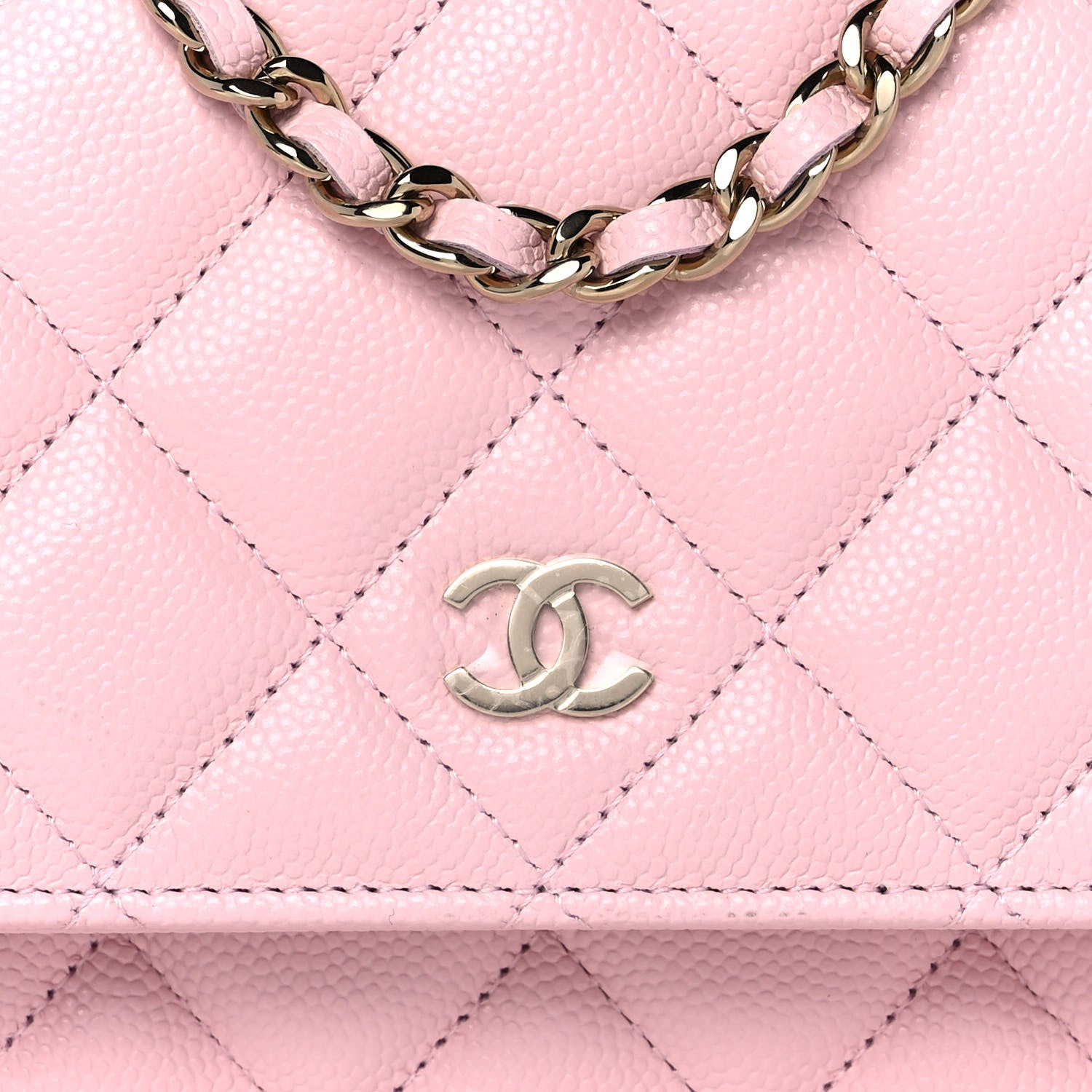 Chanel Caviar Quilted Wallet On Chain WOC Light Pink 10 of 11