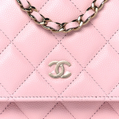 Chanel Caviar Quilted Wallet On Chain WOC Light Pink 10 of 11