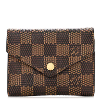 Louis Vuitton Damier Ebene Victorine Wallet Red 1 of 7