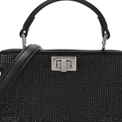 Fendi Crystal Shiny Nappa FF Petite Peekaboo I SEE U Satchel Black 7 of 9