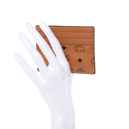 MCM Visetos Money Clip Card Case Cognac 2 of 7