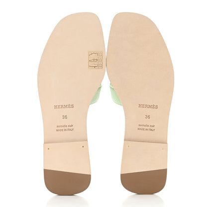 Hermes Epsom Oran Sandals 36 Vert Jade 8 of 9