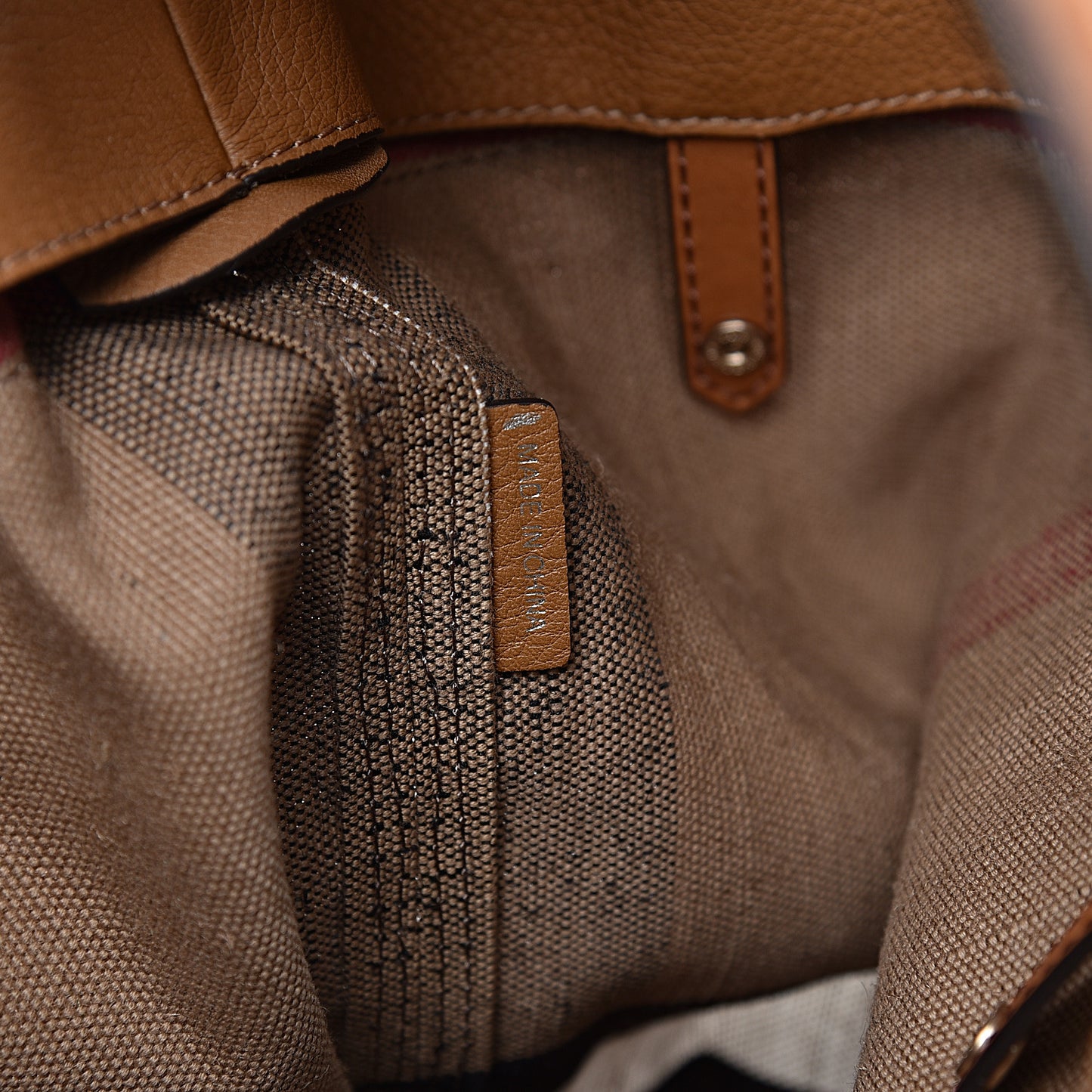 Grainy Calfskin Canvas Mega Check Medium Ashby Tassel Hobo Saddle Brown