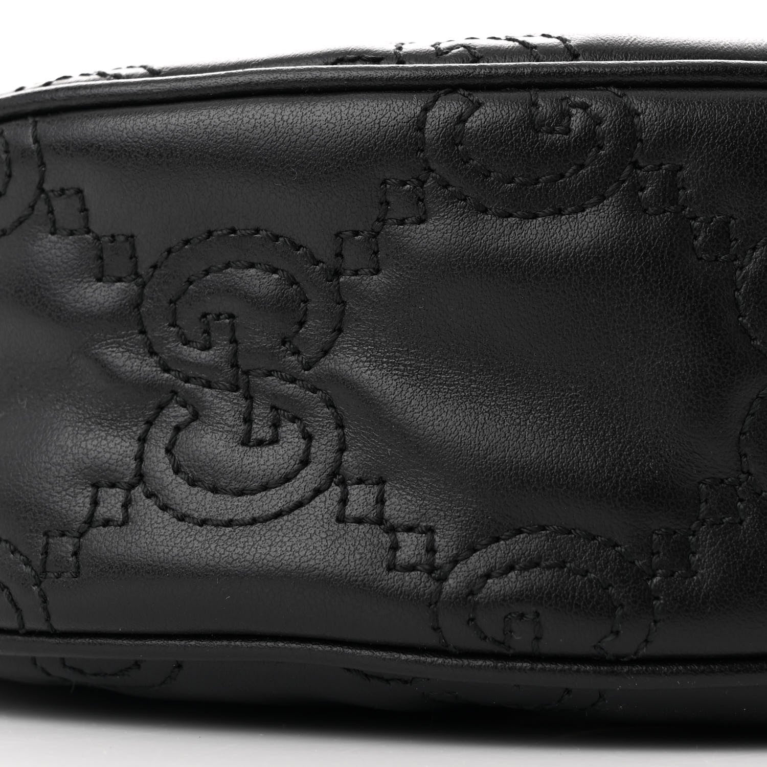 Gucci Calfskin GG Matelasse Small Hobo Shoulder Bag Black Natural 9 of 10